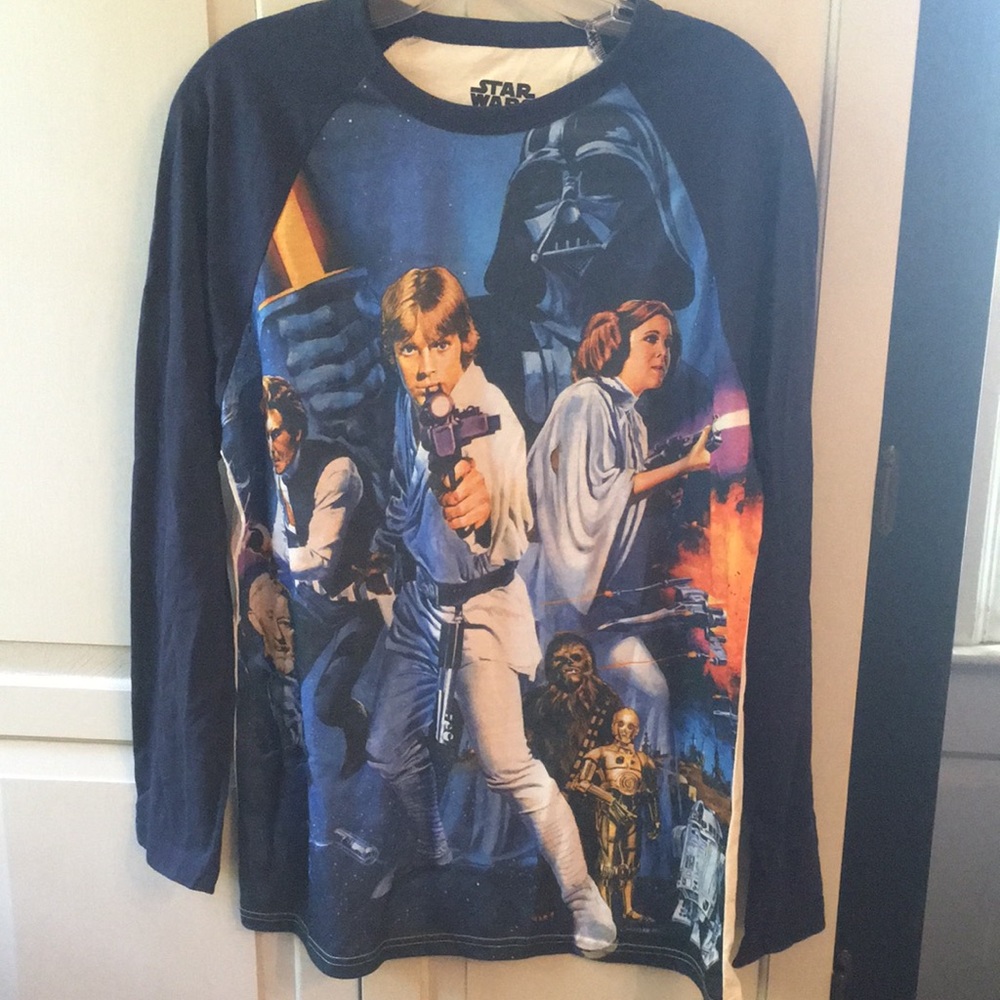 Star Wars Long Sleeve Tee Navy Blue Raglan
